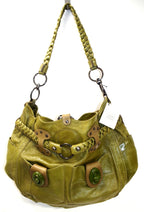 Jamin Puech Green Patent Leather Handbag with Braided Belt