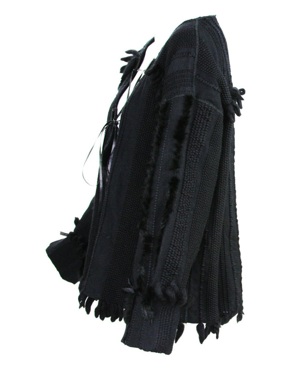 Tom Ford for Gucci F/W 2002 Collection Fox Trim Sweater with Leather Obi Belt 44