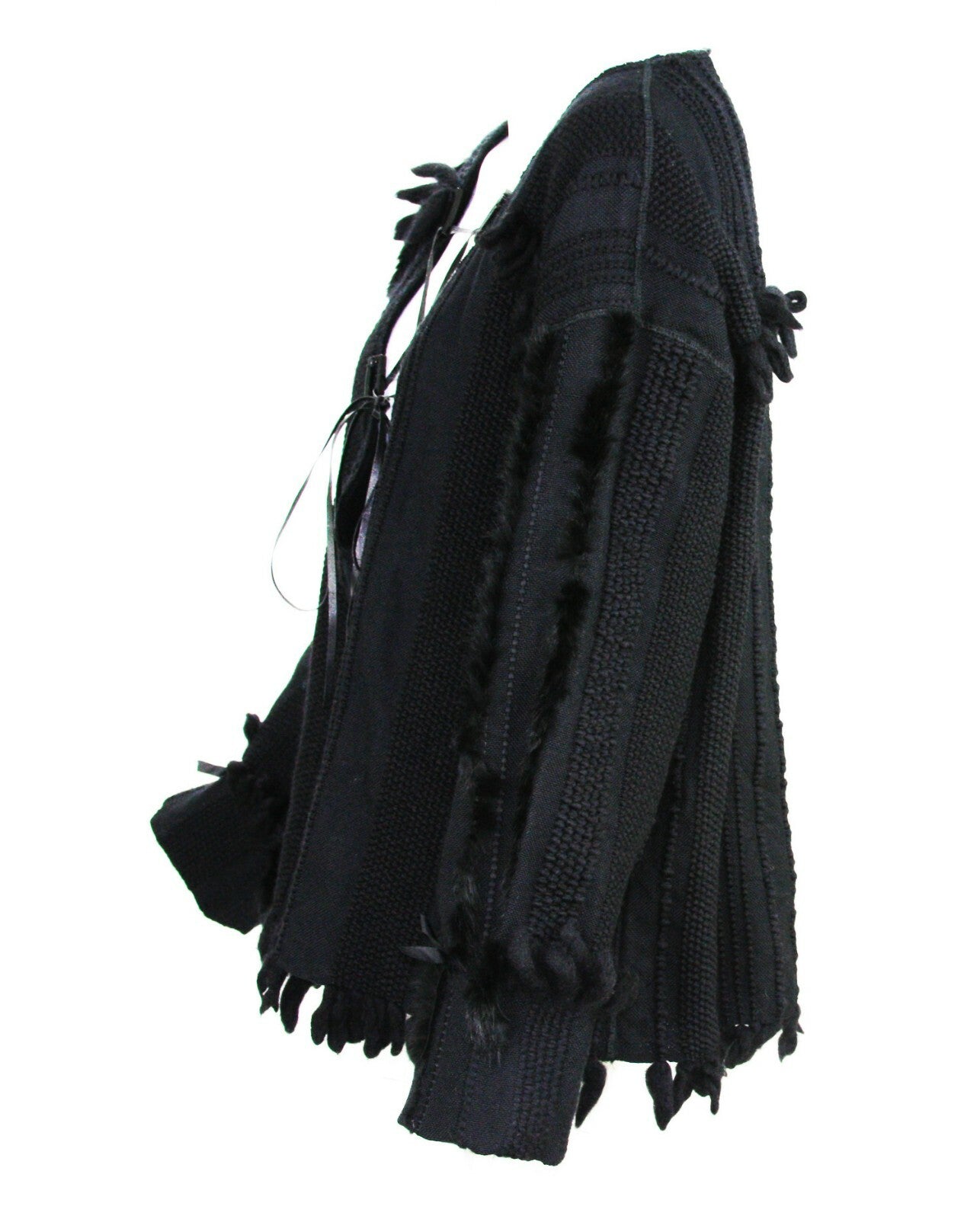 Tom Ford for Gucci F/W 2002 Collection Fox Trim Sweater with Leather Obi Belt 44