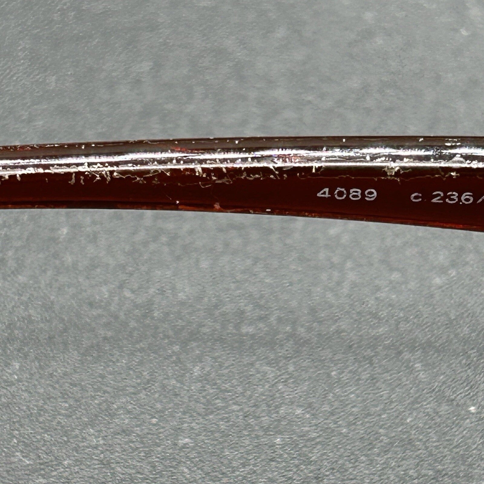 Chanel 4089 236/13 VTG Shield Sunglasses Brown Gradient Italy 120 Used w/ Ser. #