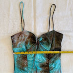 Turquoise Brown Tie Dye Slip Dress
