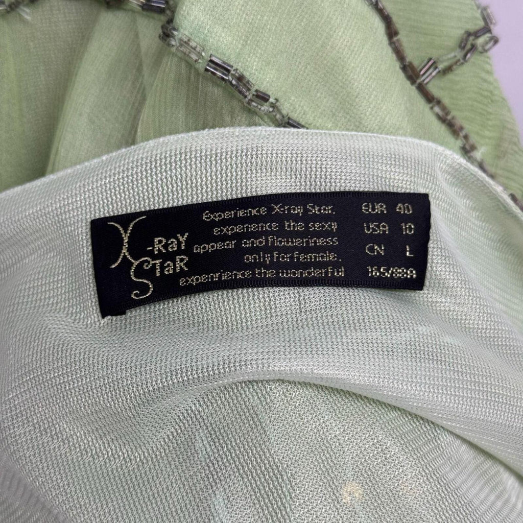Vintage Y2K Embellished Mulberry Silk Cocktail Dress X-Ray Star