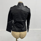 Vintage Black Marc by Marc Jacobs Plunge Military Leather Jacket