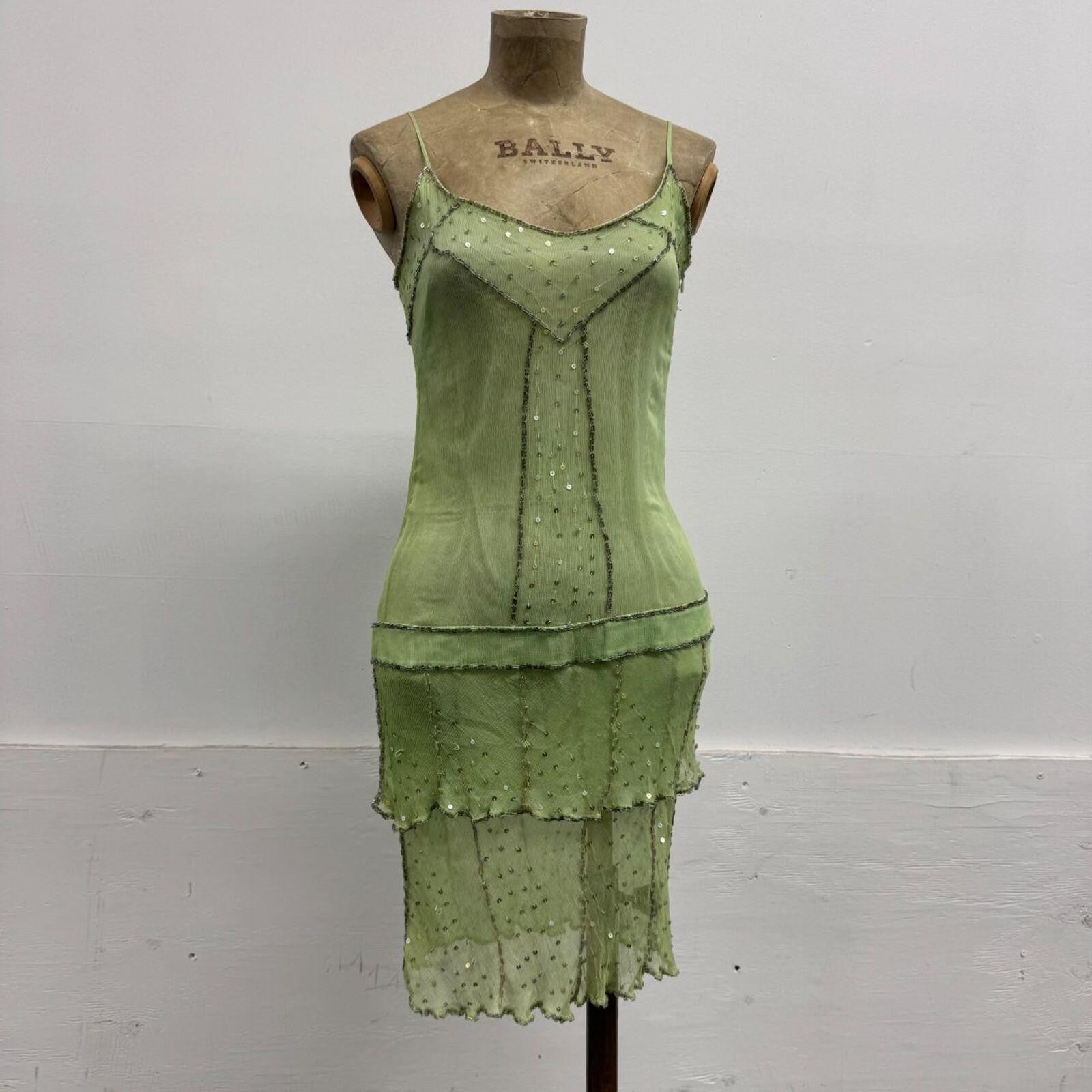 Vintage Y2K Embellished Mulberry Silk Cocktail Dress X-Ray Star