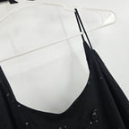 Vintage Cache Dress Black Sequin Flower Mesh Cami