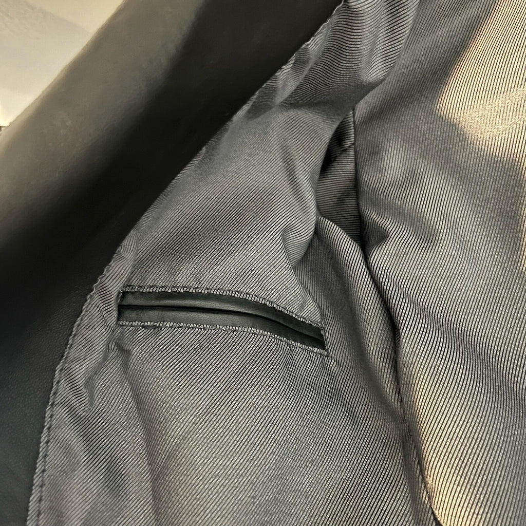 Vintage Black Leather Jacket American Base Womens Small Fitted Biker