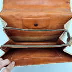 Vintage 1940s Genuine Python Snakeskin Clutch Purse Talon Hand Bag Exotic