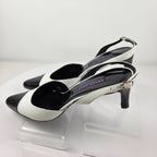 Ralph Lauren Collection Y2K Black and White Cap Toe Slingback Pumps Size 5.5B