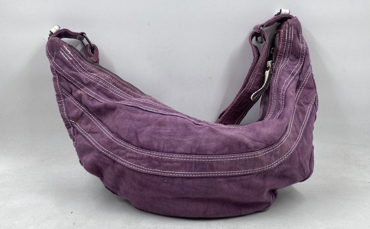 Diesel Purple Canvas Slouchy Hobo Shoulder Bag