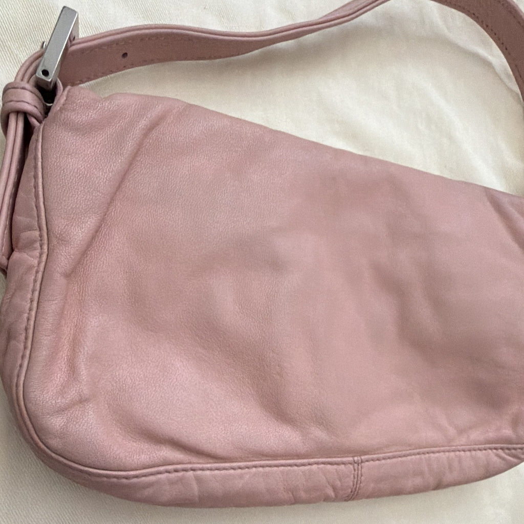 Fendi Pink Shoulder Bag Silver Logo Hardware Dust Bag