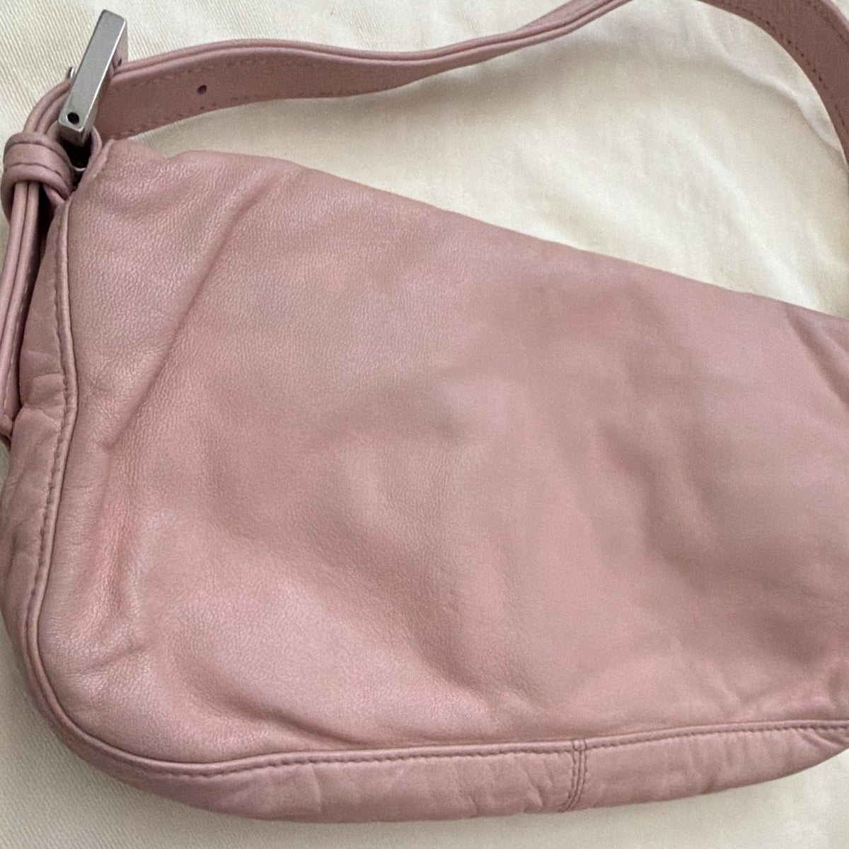 Fendi Pink Shoulder Bag Silver Logo Hardware Dust Bag
