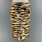 Dolce & Gabbana Brown Gold Cotton Blend Skirt Set XS
