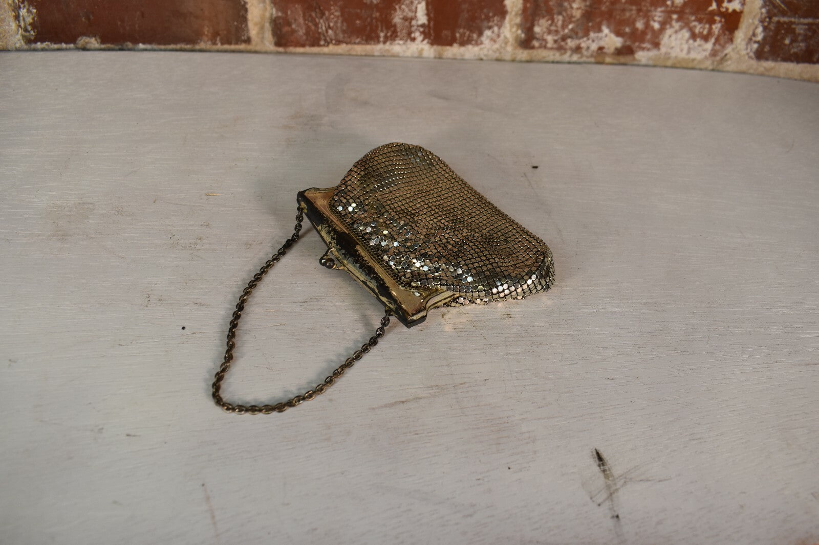 Vintage Whiting & Davis Silver Metal Mesh Chainmail Mini Purse