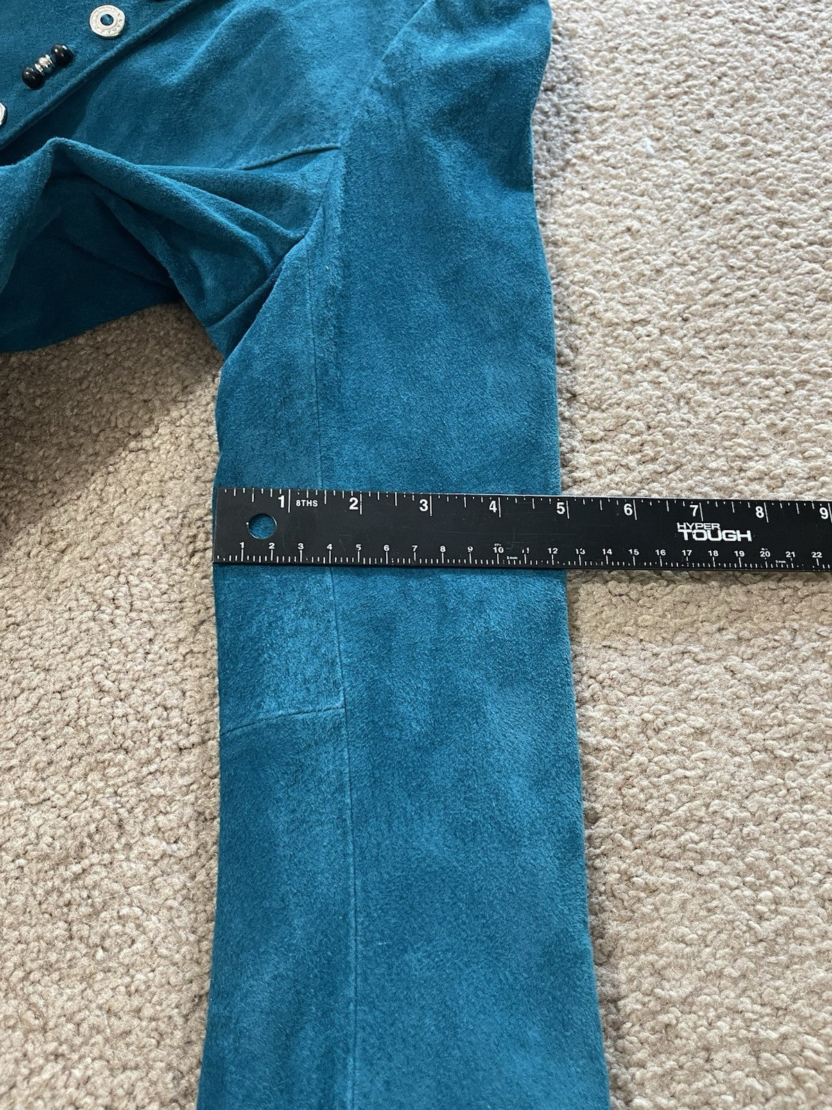 Cripple Creek Suede Leather Jacket Teal Large