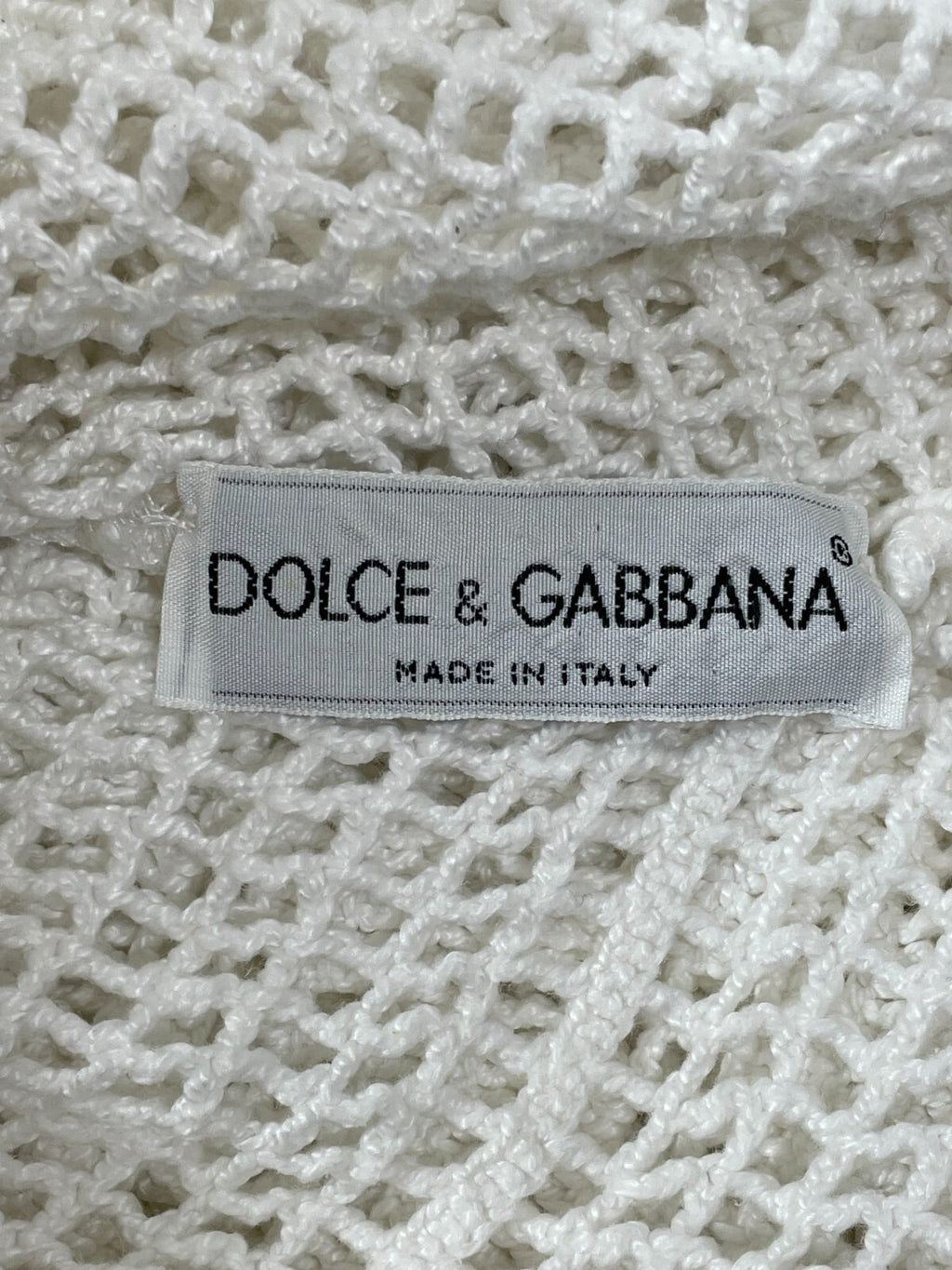 Vintage 1994 Dolce & Gabbana Sheer White Knit Dress