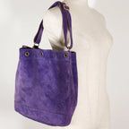 Hermes Market GM Shoulder Bag Suede Purple 1982 Women's #NB1676