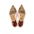 Vintage Chanel Pastel Pink Cap Toe Slingback Kitten Heel Pointed Toe Pumps 36
