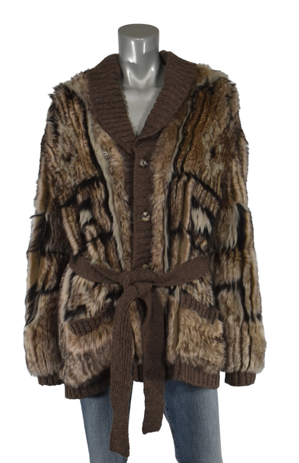 Women's Ralph Lauren Purple Label Lamb Shearling Belted Coat Jacket L New $4990