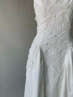 Vintage White Lace Midi Dress Small