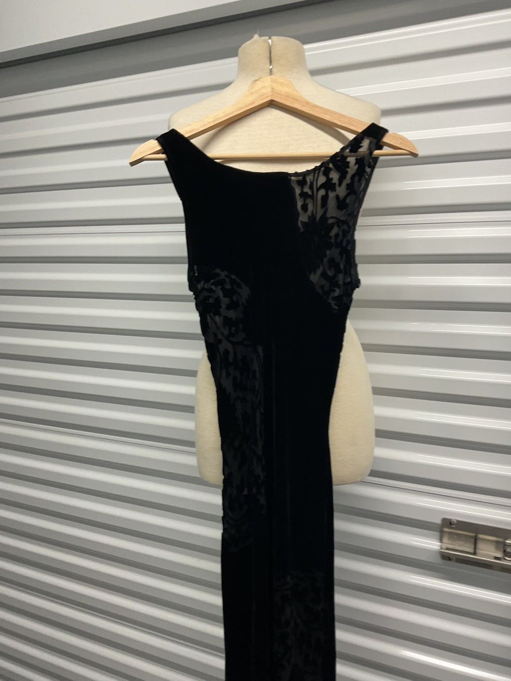 Vintage Betsey Johnson Black Floral Velvet Dress