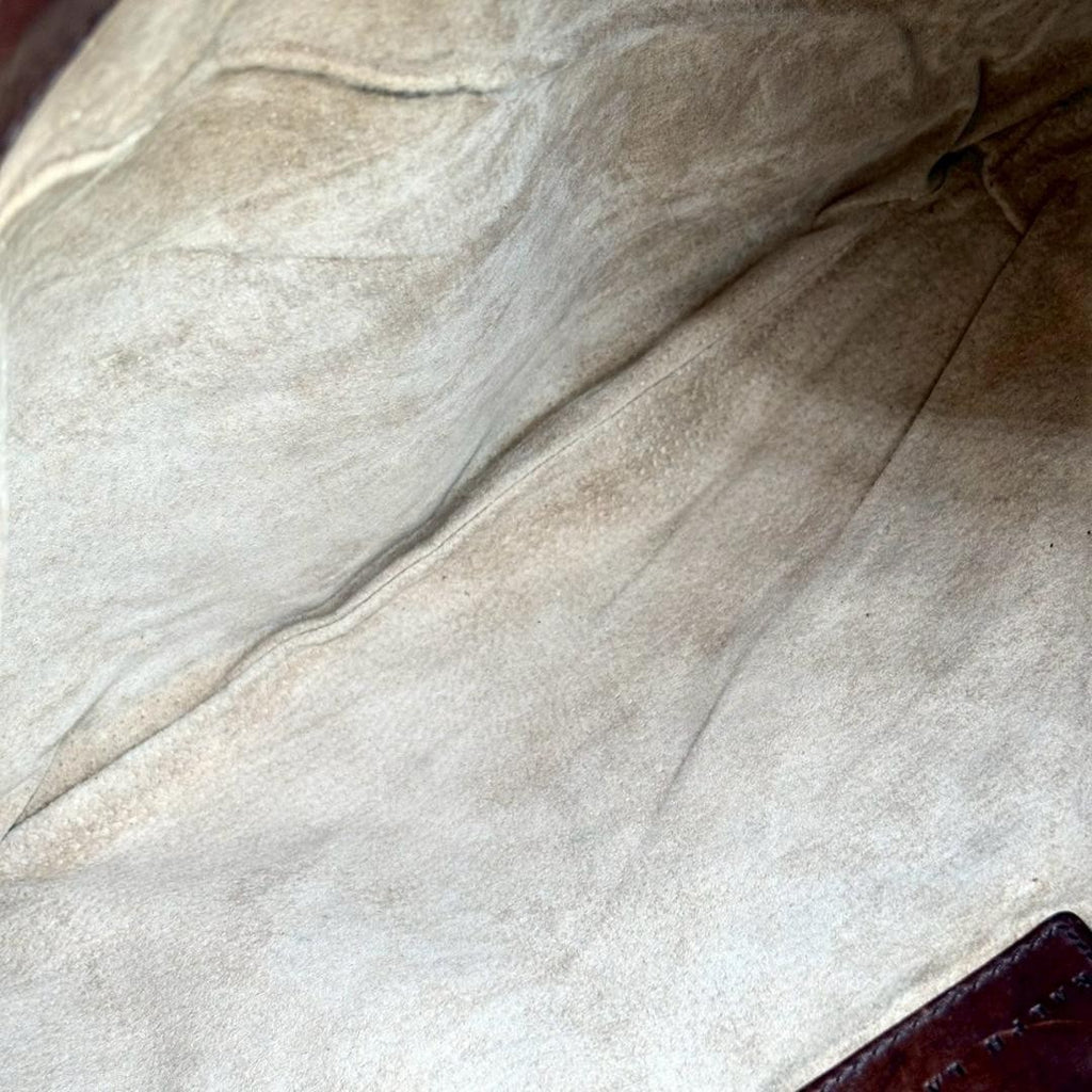 Ralph Lauren Vintage Suede Leather Hobo Shoulder Bag Brown