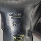 Gucci 1990s Black Leather Slingback Sandals Size 8.5