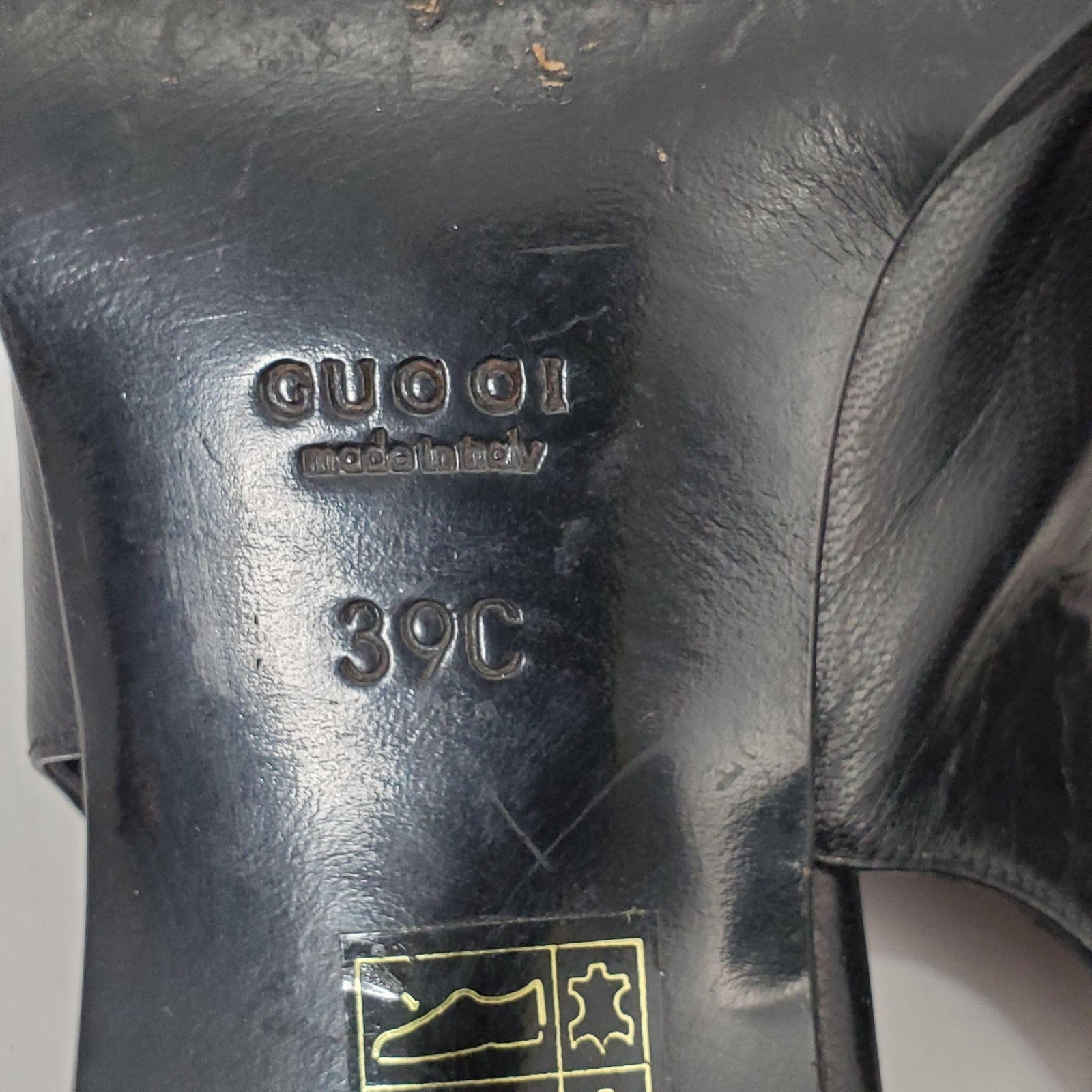 Gucci 1990s Black Leather Slingback Sandals Size 8.5