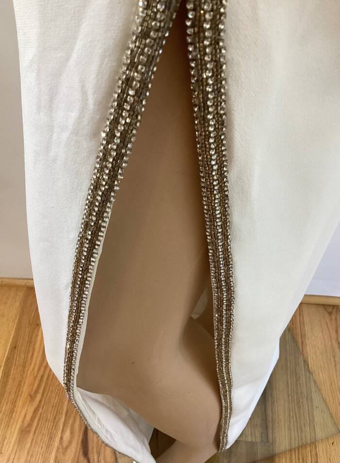 STELLA MCCARTNEY OFF THE SHOULDER SIDE SLIT DRESS SZ IT 38:MRSP: $3560