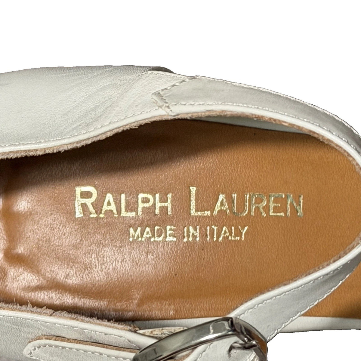 Ralph Lauren Cap-Toe Spectator Heels Navy Ivory Italian Leather 6.5