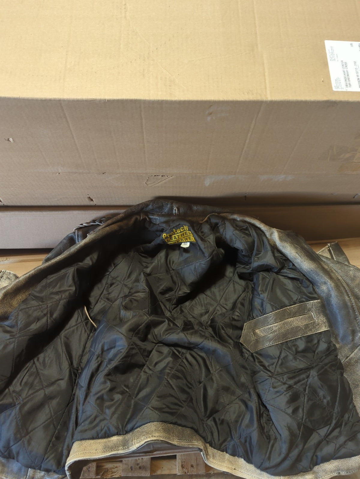 Protech Leather Apparel Biker Jacket Black Size 40
