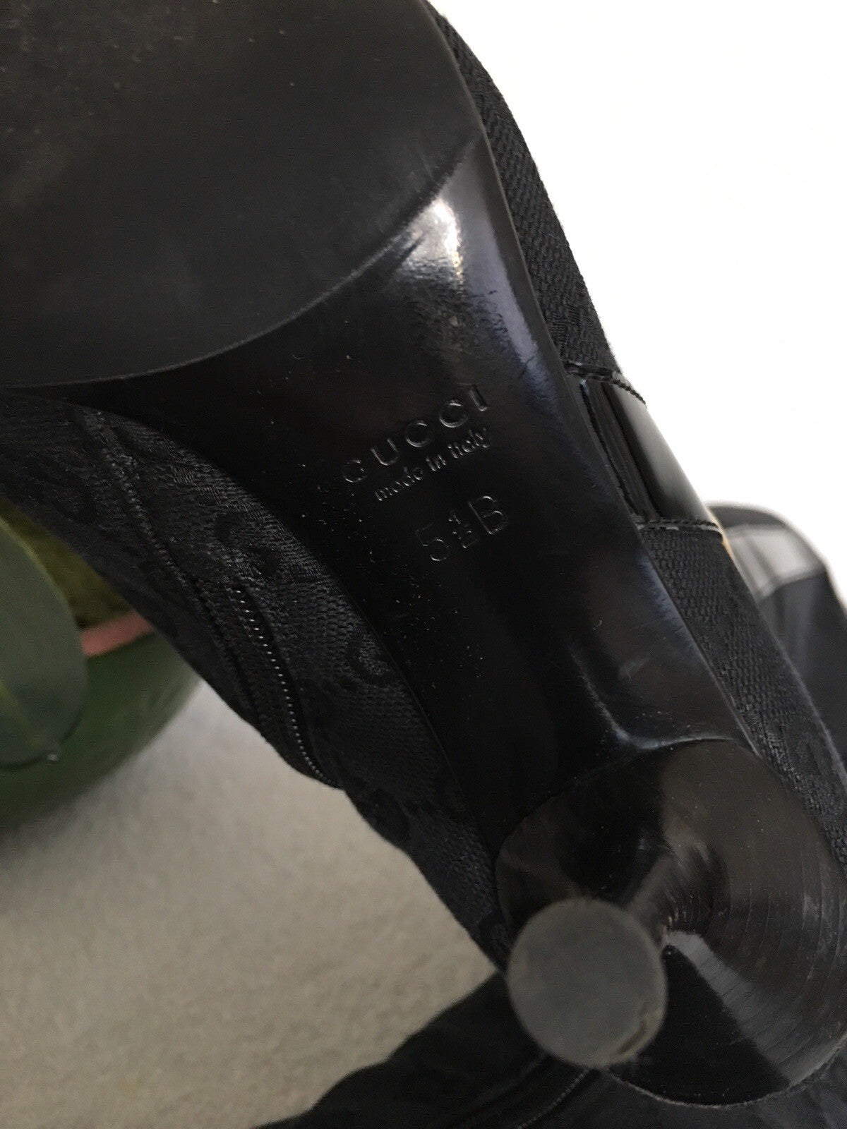 Gucci Black Canvas Boot Size 5.5