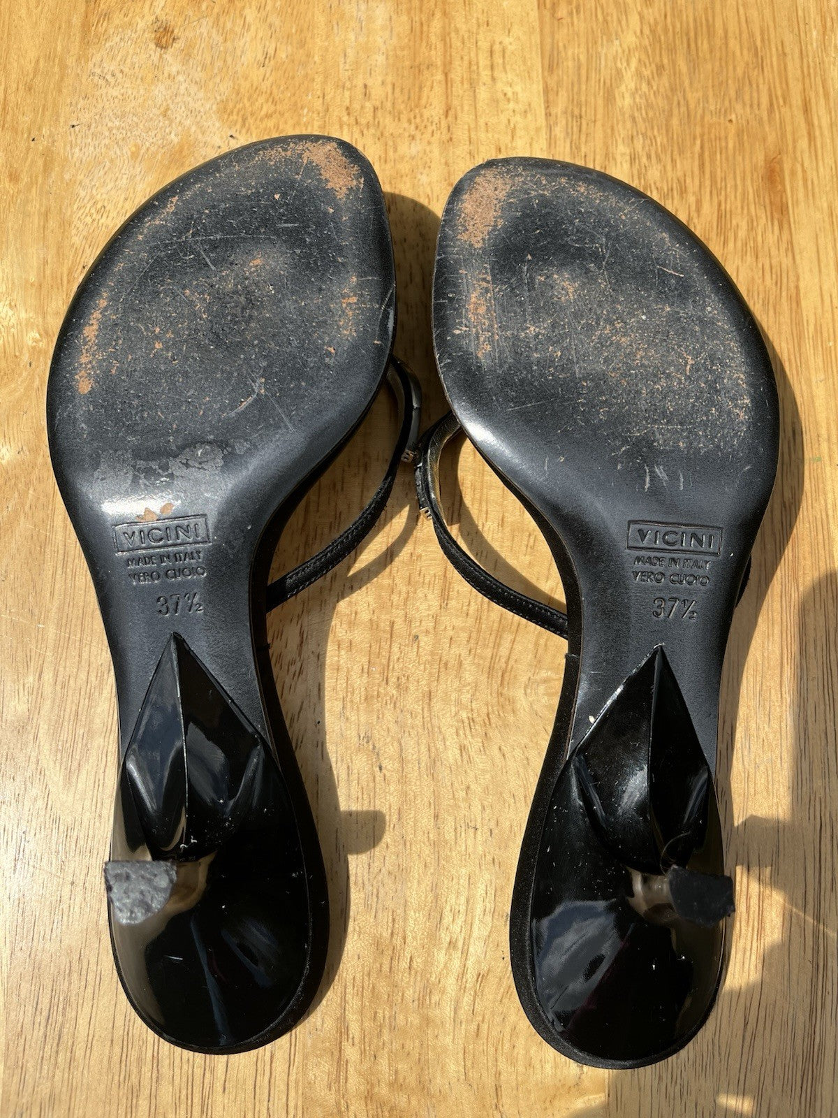 Vintage Giuseppe Zanotti Crystal Embellished Thong Kitten Heels Size 37.5