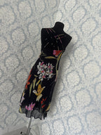 René Derhy Y2K Floral Spider Back Midi Dress