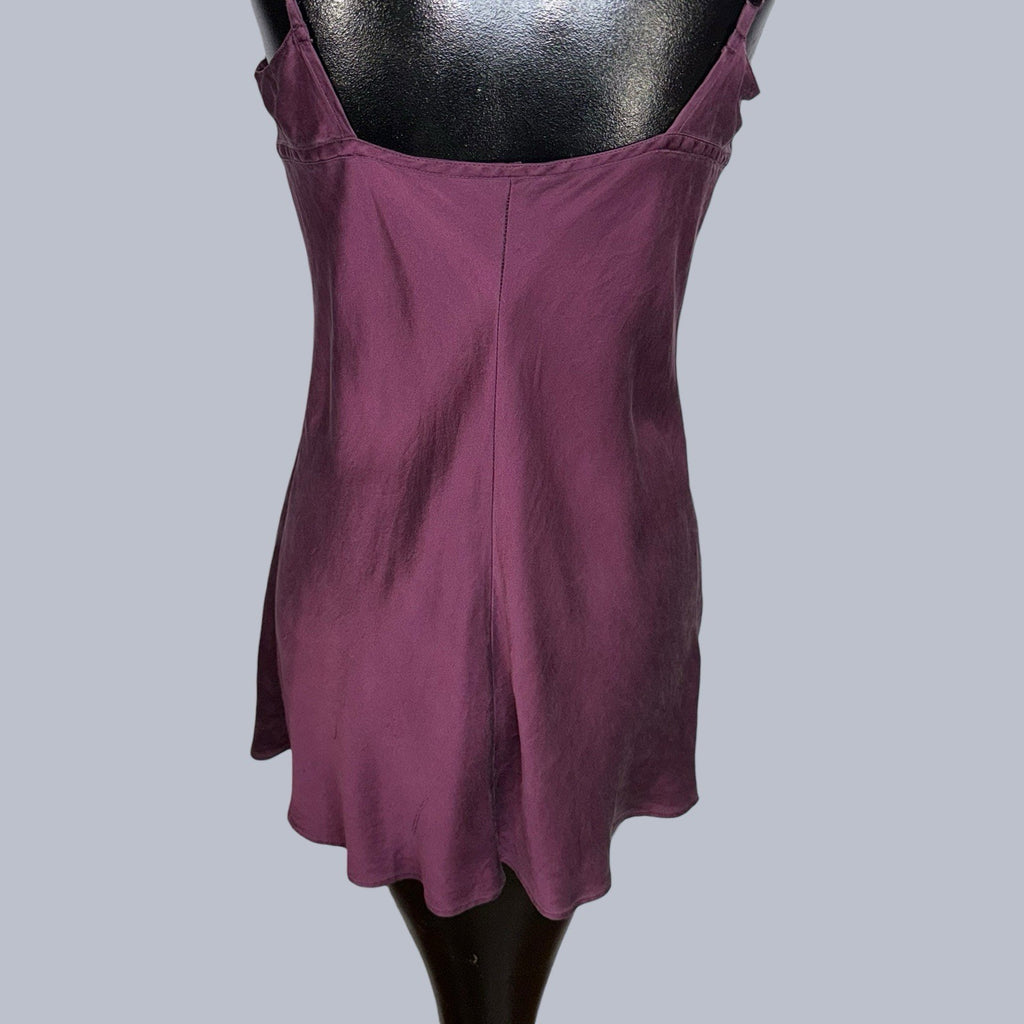 Vintage Victoria’s Secret Silk Purple Lace Trim slip Size Small