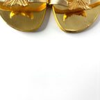 Giuseppe Zanotti Fishbone Gold Piranha Crystal Embellished Flat Sandals 37