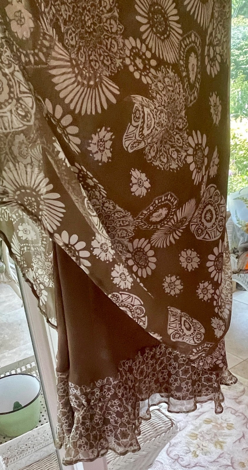 Signature by Robbie Bee Floral Taupe White Dress with Jacket Size 10