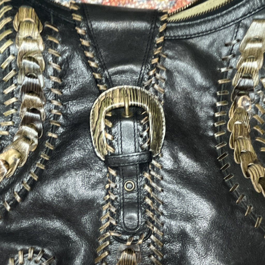 Isabella Fiore Boho Black Shoulder Bag