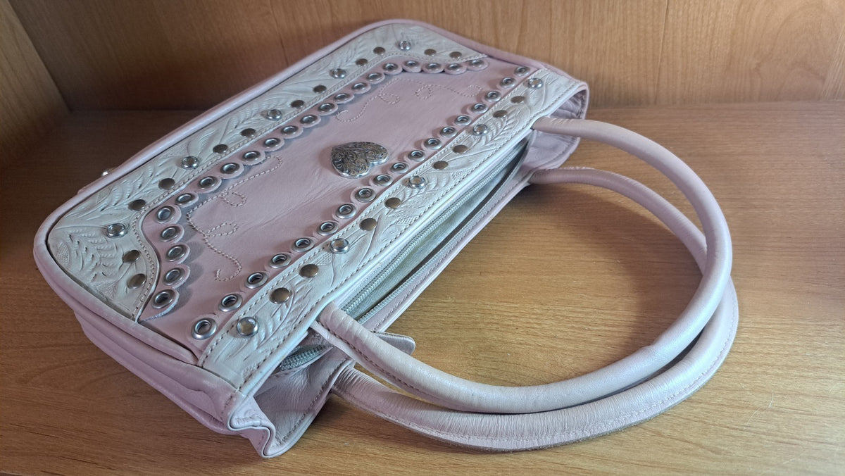 American West Studded Rhinestone Leather Tote Bag
