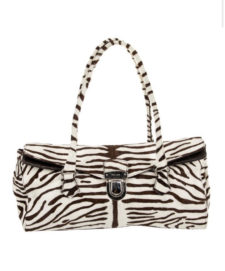 Prada Pony Hair Zebra Shoulder Bag