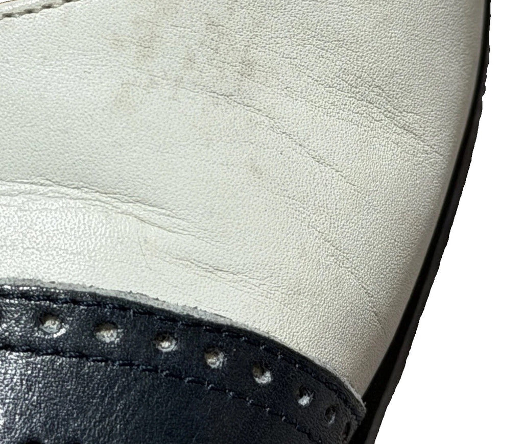 Ralph Lauren Cap-Toe Spectator Heels Navy Ivory Italian Leather 6.5