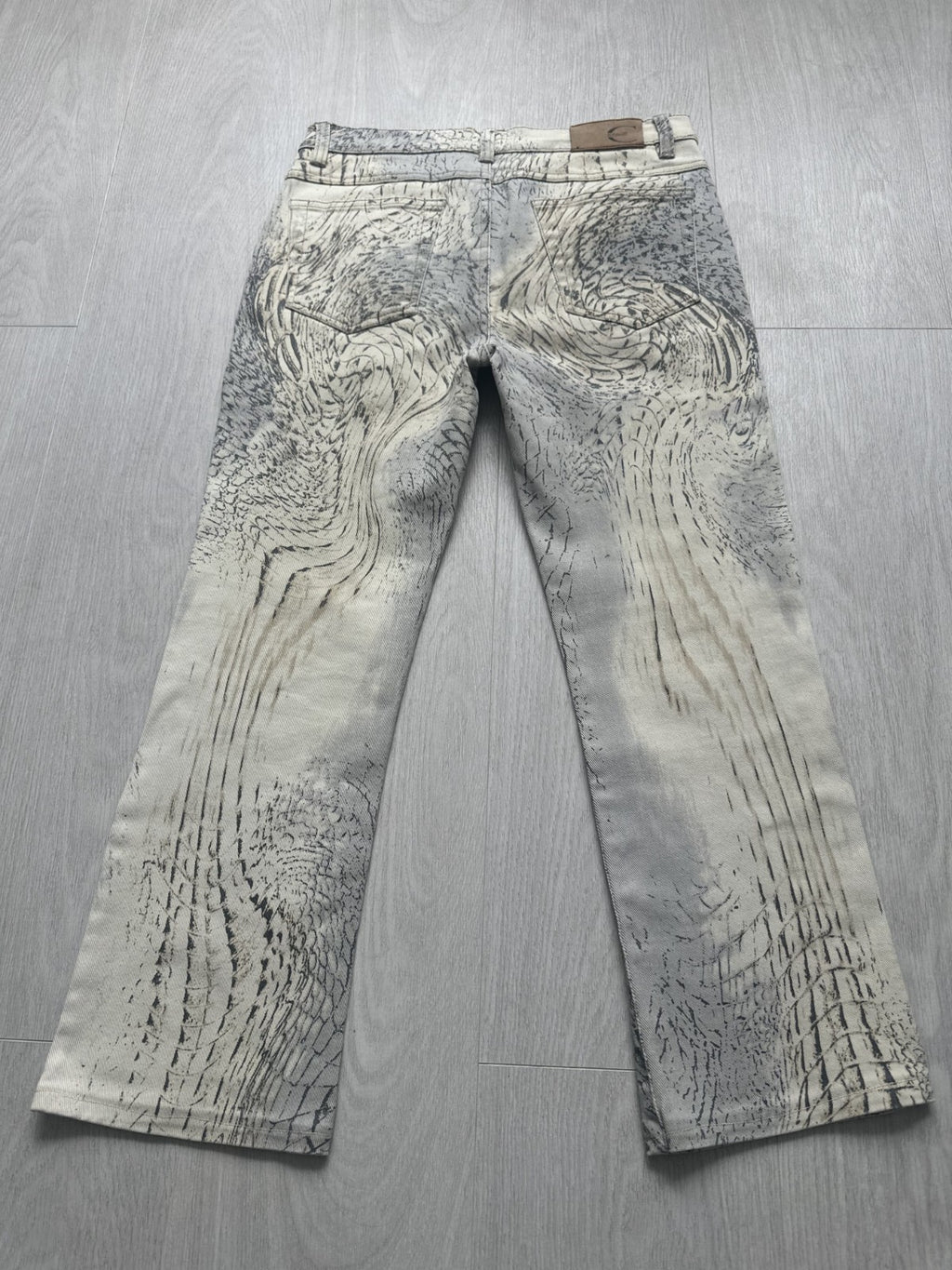 Rare Roberto Cavalli Y2K Crocodile Print Sand Pants Vintage Italy Runway Vibe