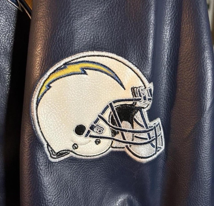 Vintage San Diego Chargers Faux Leather Jacket Large