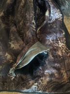 Italian Lamb Skin Leather Jacket with Removable Rabbit Insulation and Silver Fox Trim