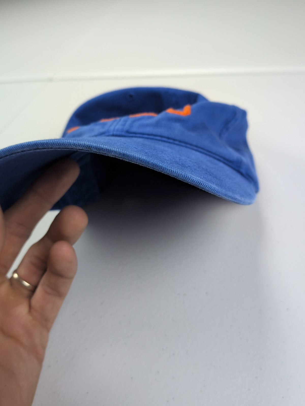 Vintage Polo Sport Ralph Lauren Spell Out Cap Hat Mens Adjustable Blue Orange