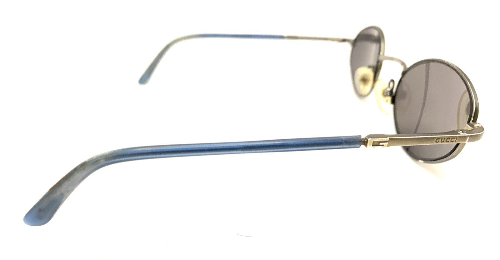 Gucci GG Light Gray Blue Metal Oval Eyeglasses Frames 49-20 Designer Men Women