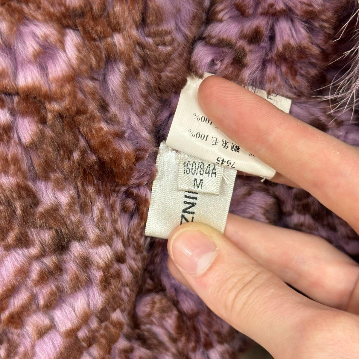 Vintage Y2K Purple Bolero Cropped Rabbit and Fox Fur Jacket