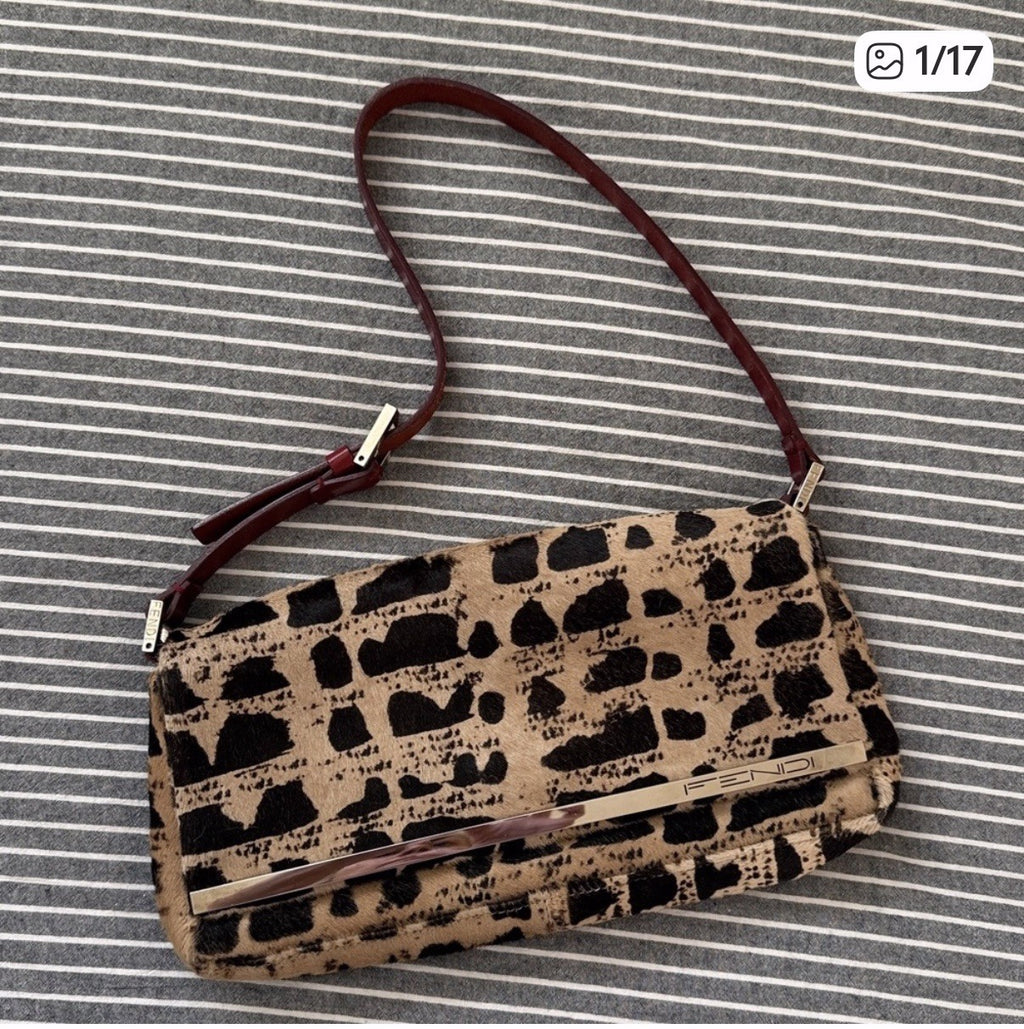 Vintage Pony hair Fendi Baguette Shoulder Bag