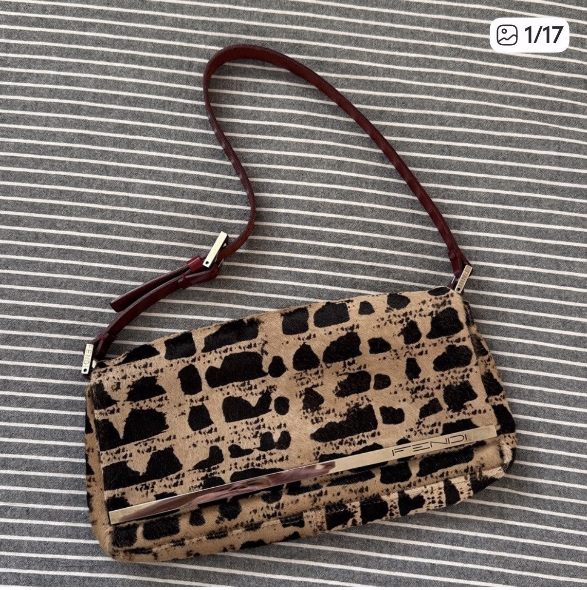 Vintage Pony hair Fendi Baguette Shoulder Bag