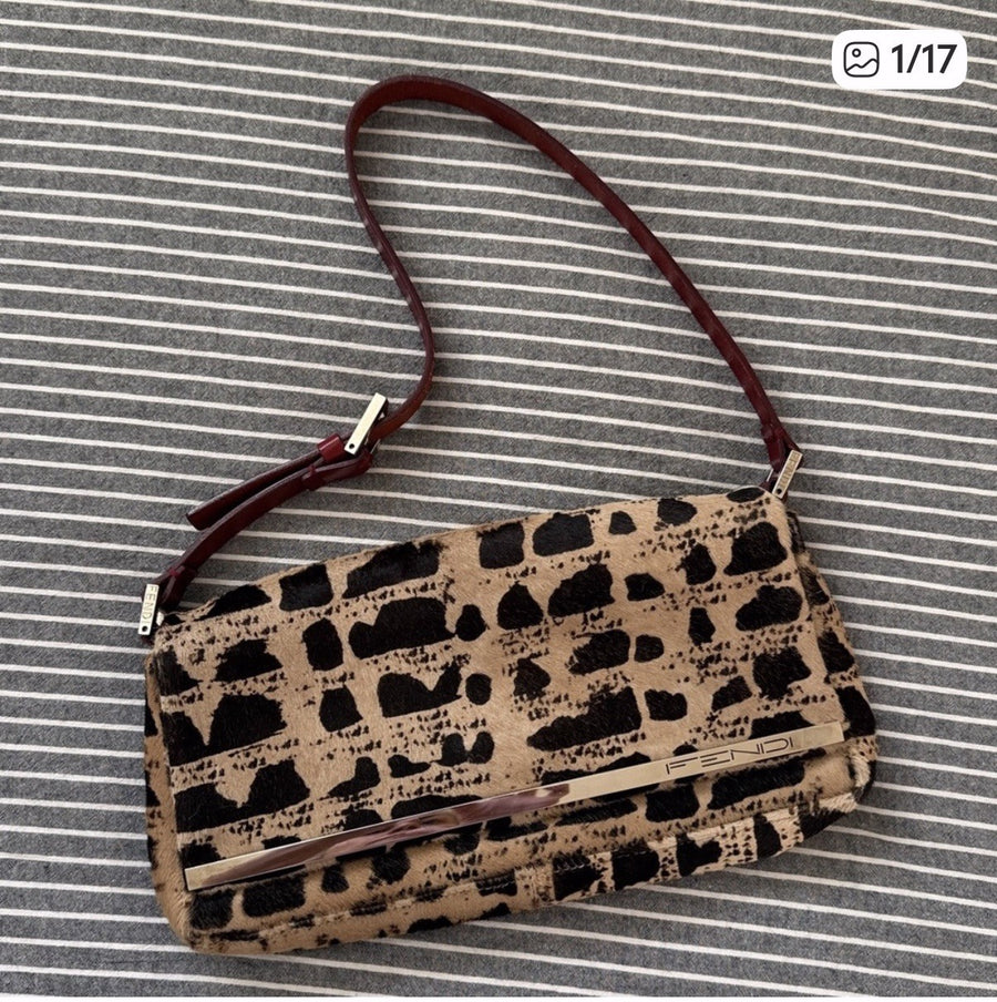 Vintage Pony hair Fendi Baguette Shoulder Bag