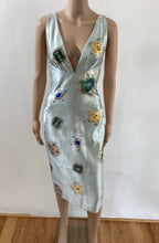 ROBERTO CAVALLI RARE VINTAGE FW/2002 PLUNGING JEWEL PRINT RUNWAY DRESS SZ M